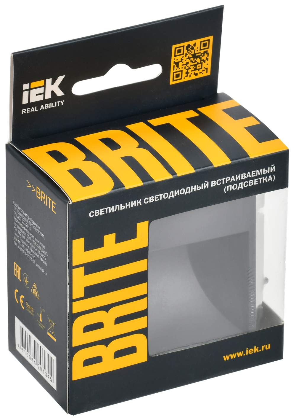 BRITE Подсветка светодиодная встраиваемая ПЛ20-БрГ графит IEK