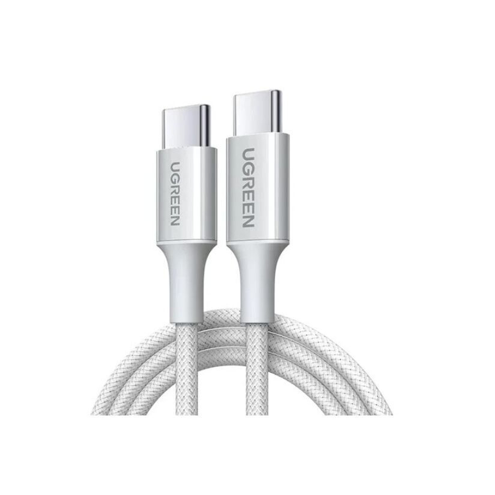 Кабель UGREEN L502 (65255) USB-C to USB-C PD Fast Charging Braided Cable 5A Max 1m Titanium-like Color