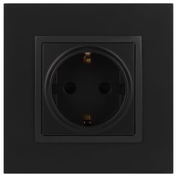 14-2101-05 ЭРА Розетка 2P+E Schuko, 16A-250В, IP20, Эра Elegance, антрацит