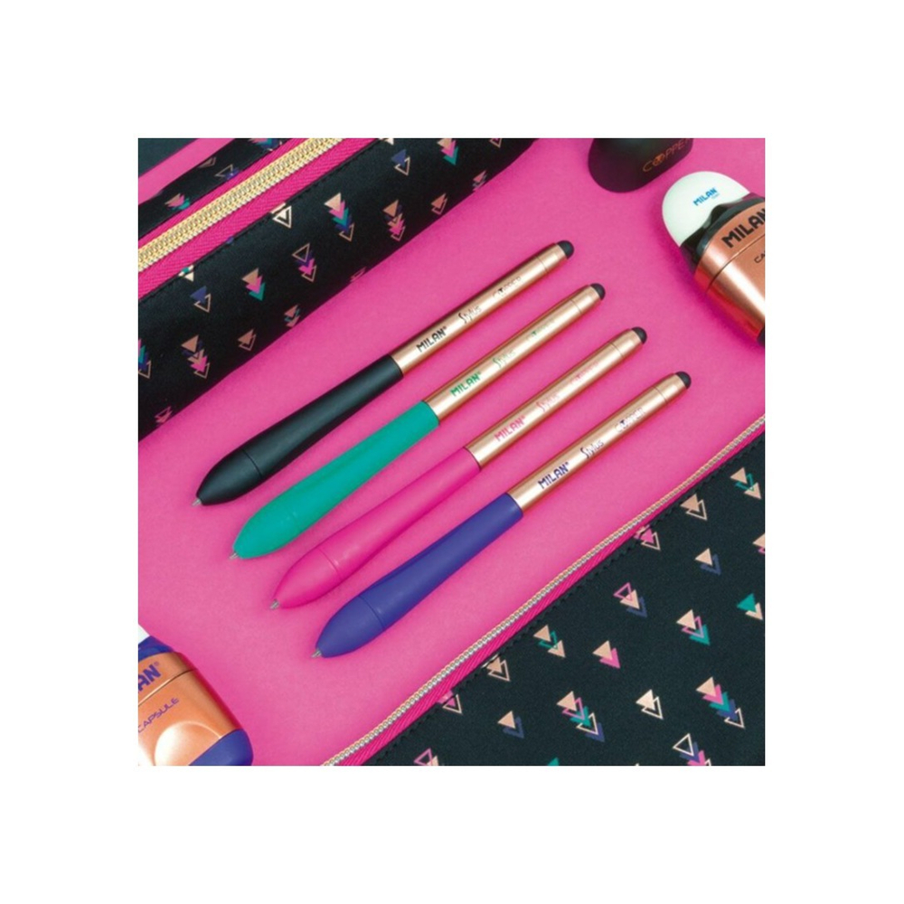 Ручка Milan STYLUS Copper 1.0 синяя, поворотный механизм, стилус, цвет ассорти