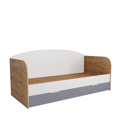 Кровать с ящиками Лавис ДКД 2000.1 (Дуб бунратти/Серый эмалит)