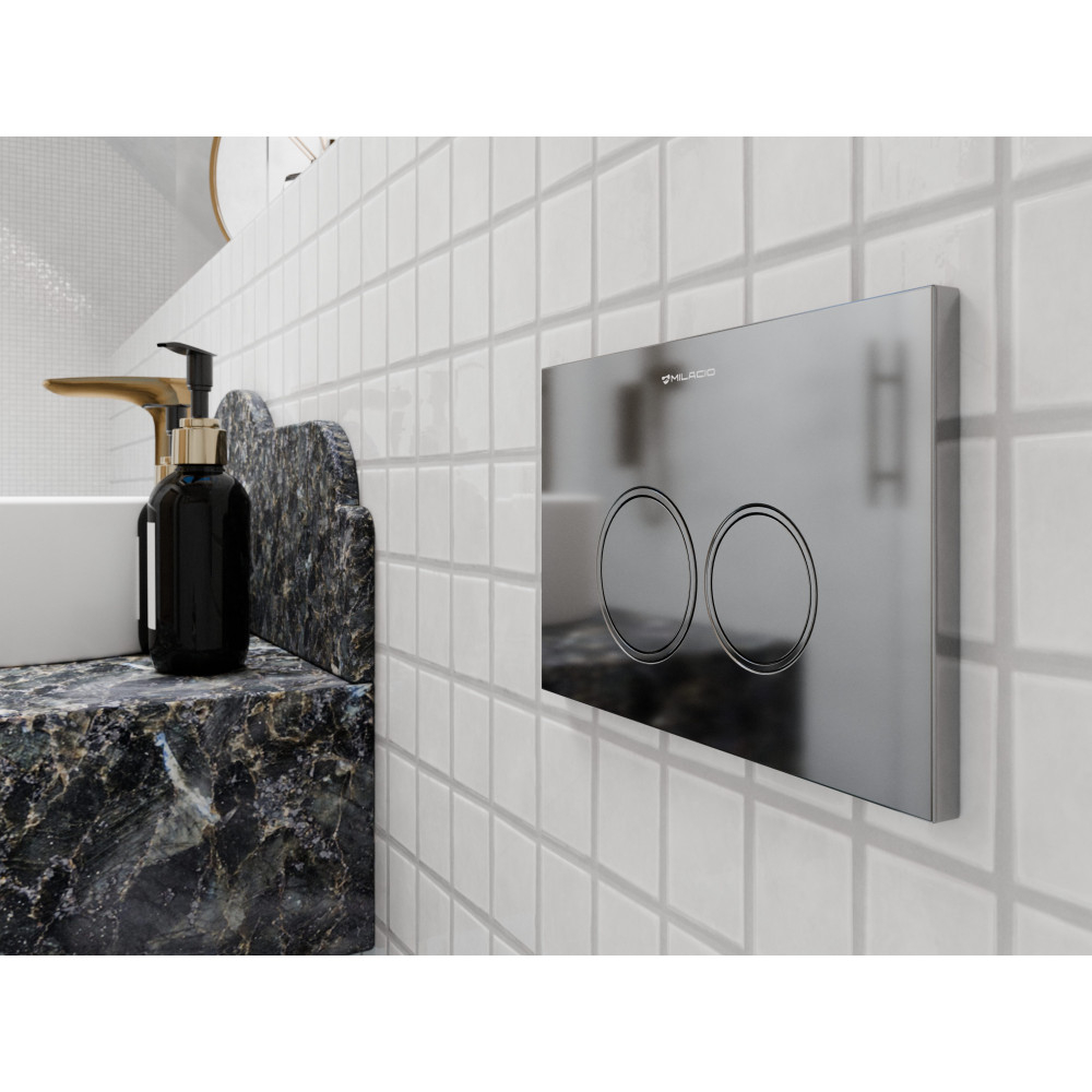 Клавиша смыва для инсталляции Milacio Standart MCU.202 две кнопки, механическое, хром