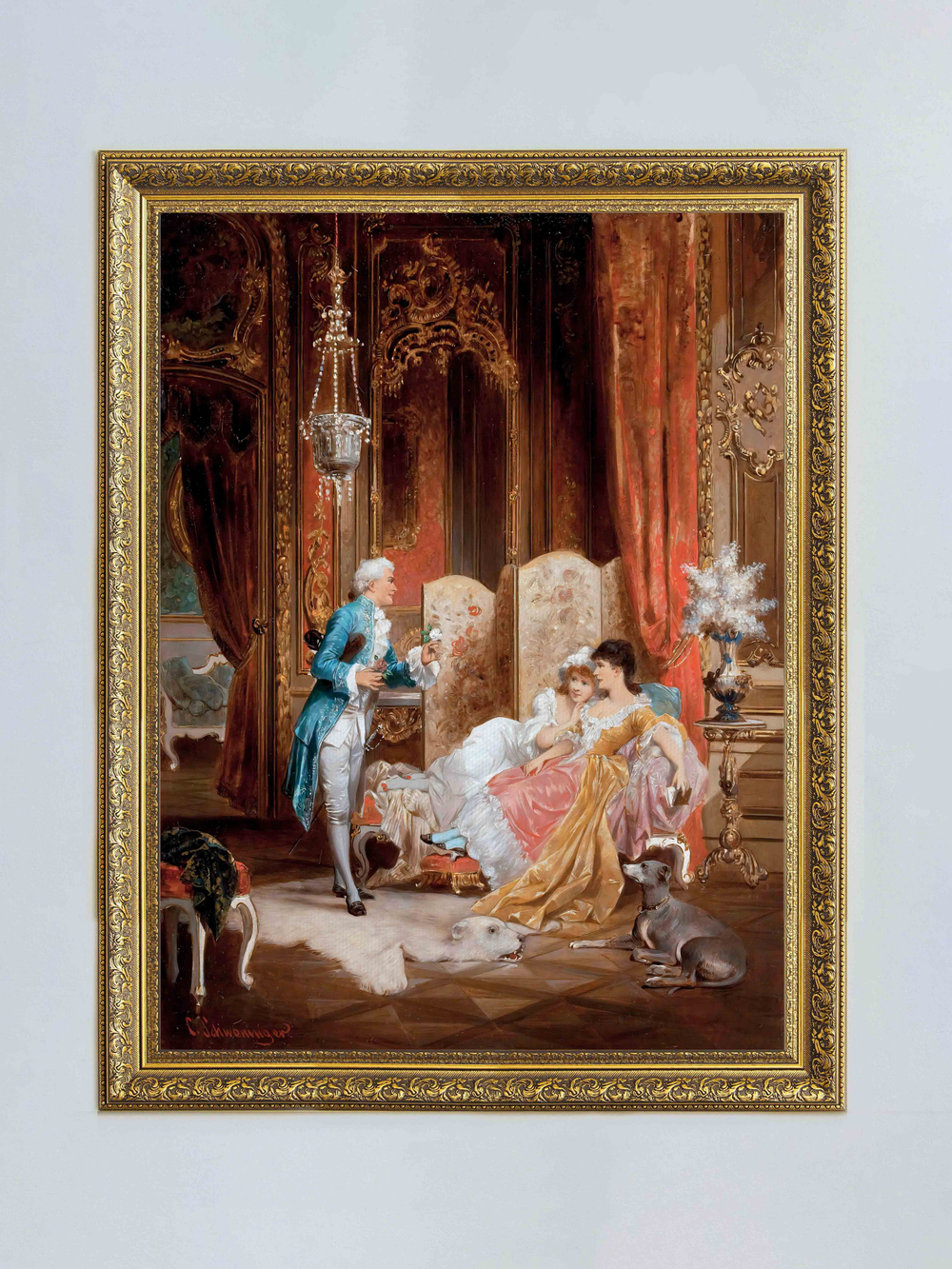 Картина на стену для интерьера на холсте "Золотой век" в классической раме 41*51 см