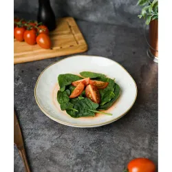 Салатник 450 мл d 21,5 см h3,8 см оранжевый фарфор "The Sun Eco" P.L. Proff Cuisine [6]
