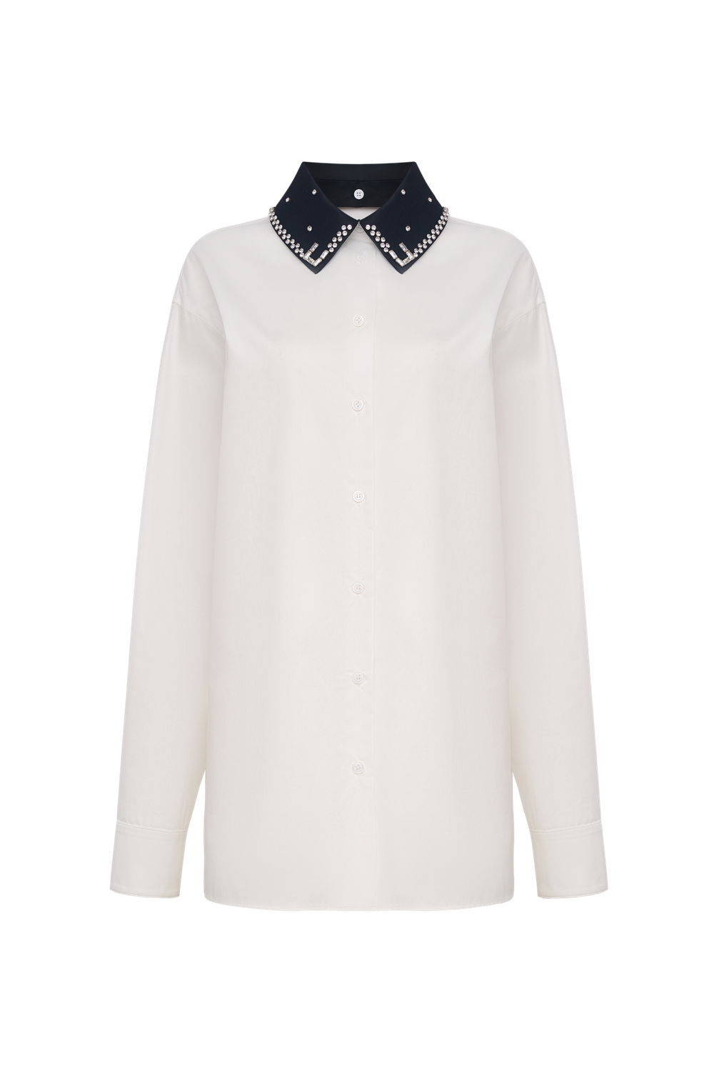 Рубашка с акцентным воротником (Двойная жизнь), белая