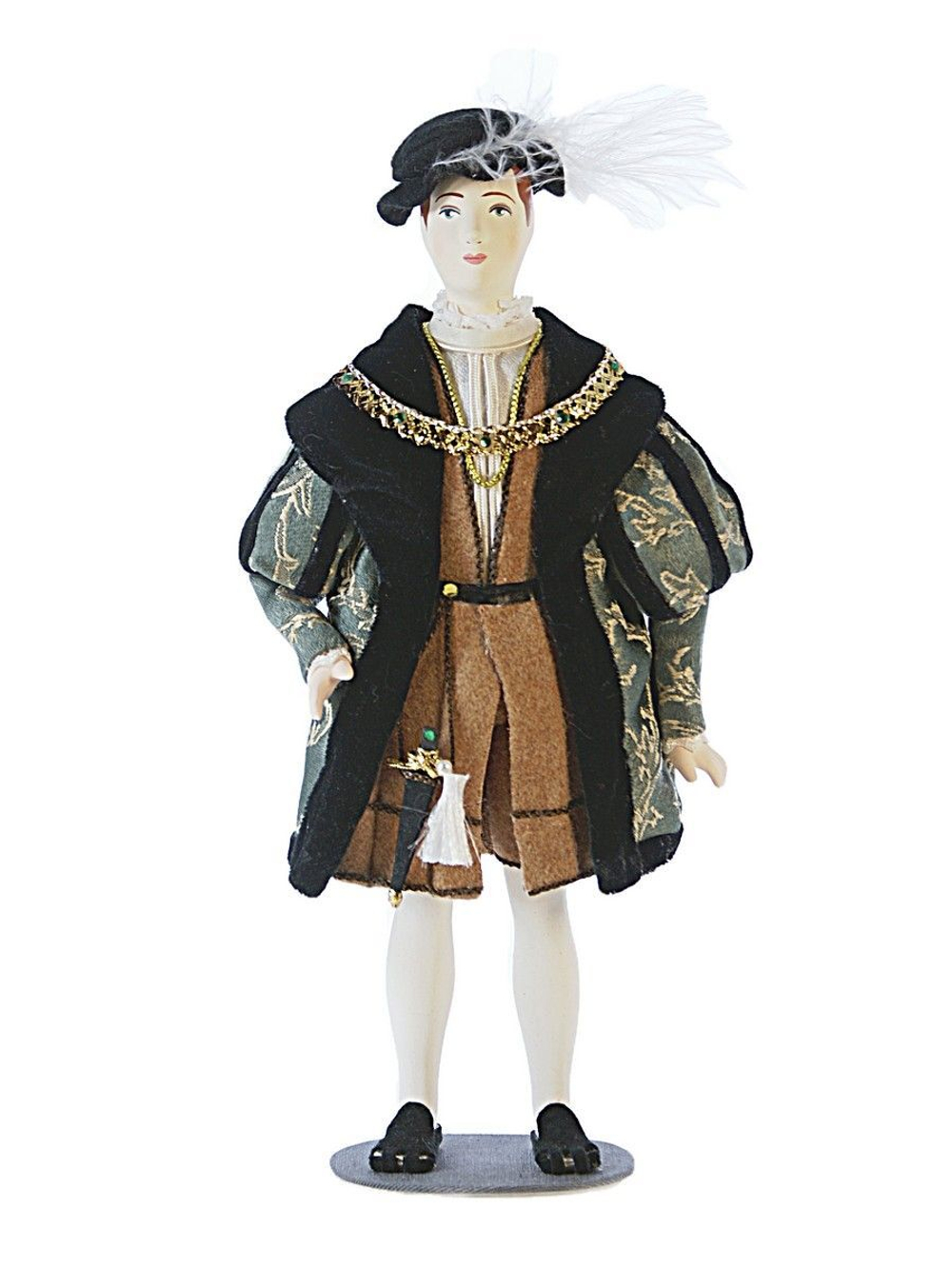 Кукла фарфоровая в немецком придворном костюме