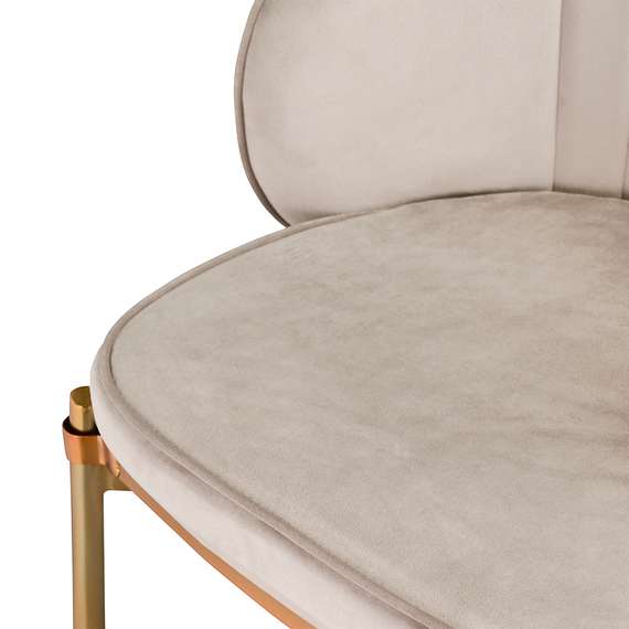 Барный стул Coral серо-бежевый велюр с золотыми ножками