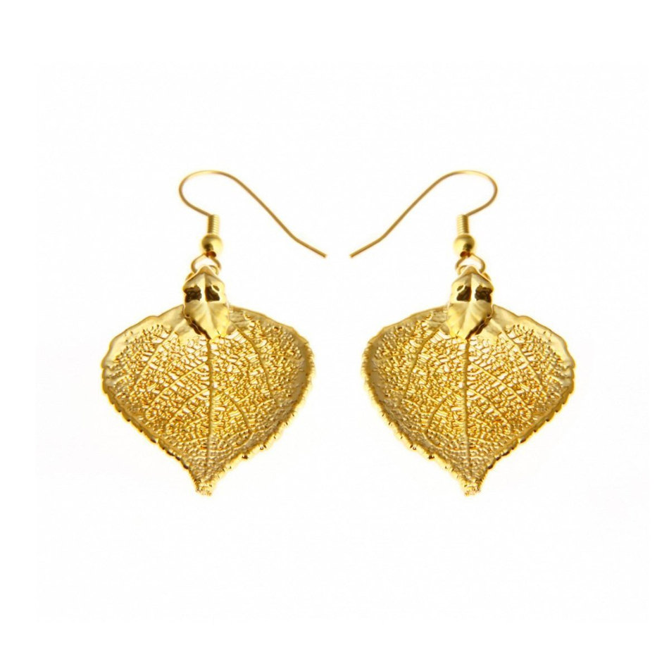 Серьги листья Ester Bijoux Осина LF30C-G BR