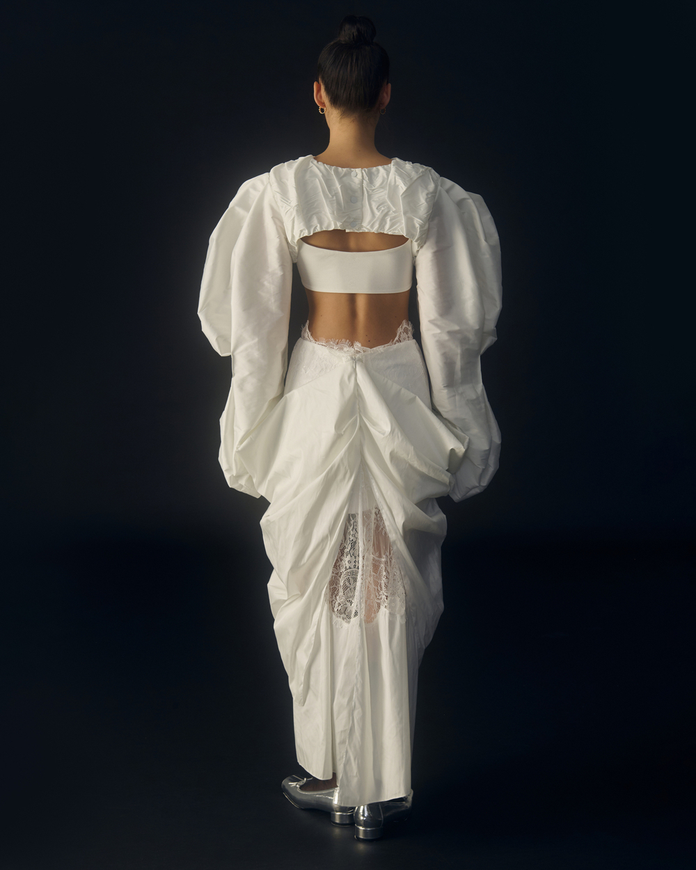 Рукава из тафты белые