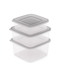Набор контейнеров для СВЧ (0,4л;0,7л;1л) серый (1925)