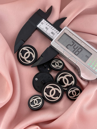 Пуговицы Шан. Черные Классика серебро