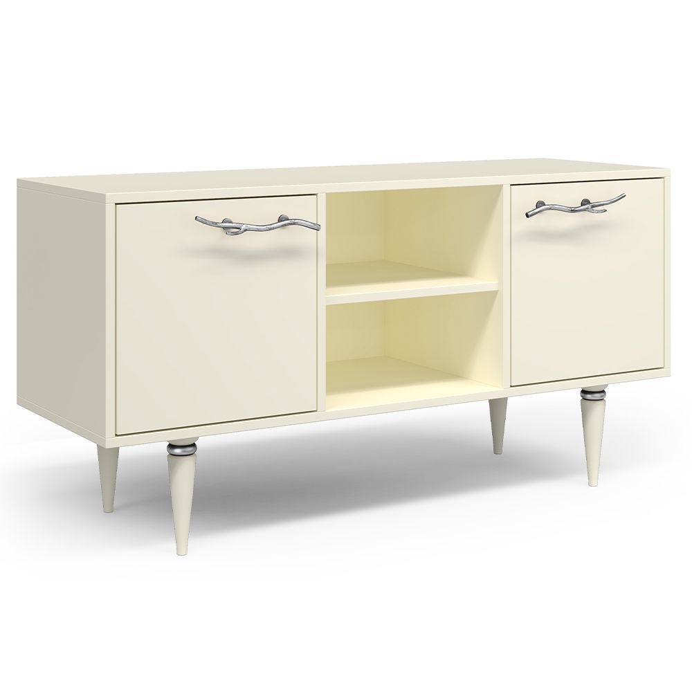 Тумба под ТВ Арт Колор matte 117см Классик Сильвер Кремовый белый матовый