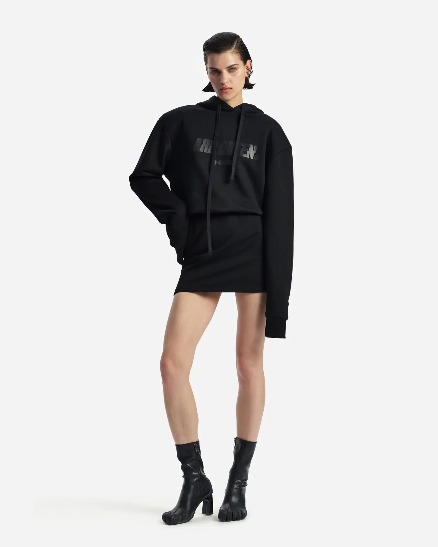 Платье-худи в длине мини