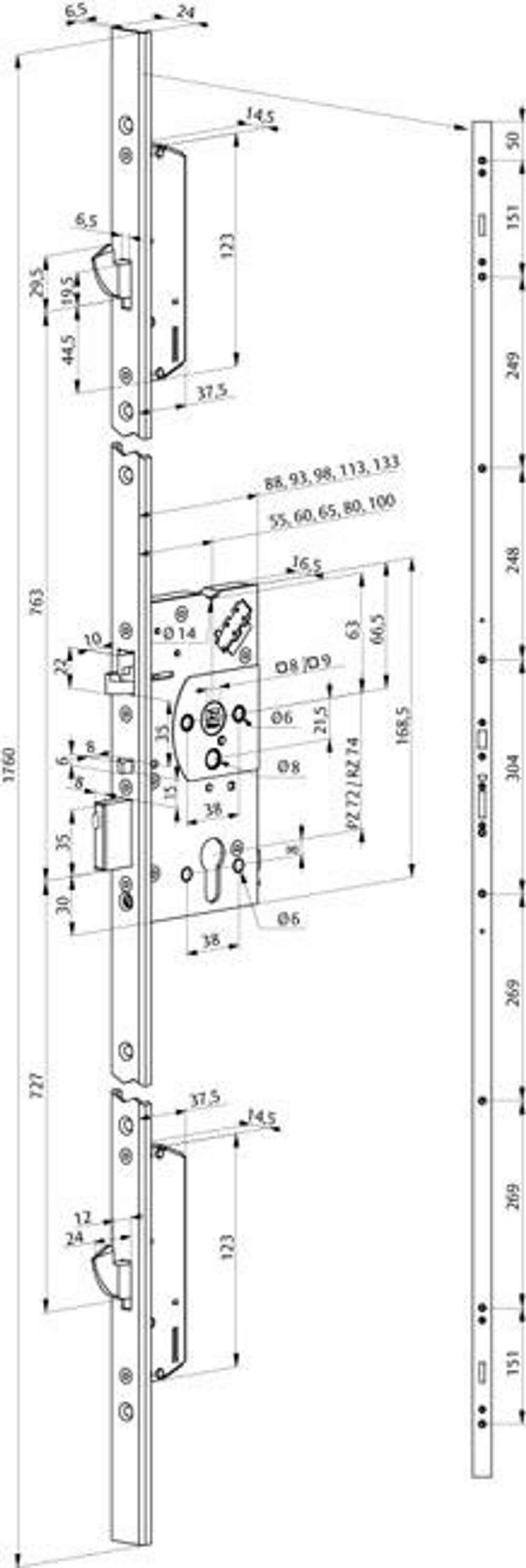 Многоригельный замок MEDIATOR 629X700PZ