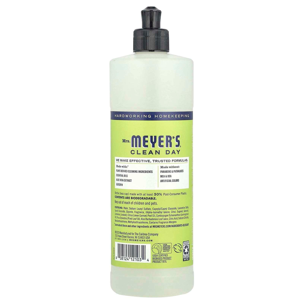 Mrs. Meyers Clean Day, средство для мытья посуды, лимонная вербена, 473 мл (16 жидк. унций)