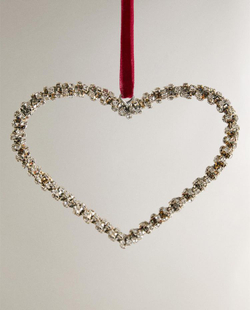 ZARA HOME ФАКТУРНОЕ ЕЛОЧНОЕ УКРАШЕНИЕ «СЕРДЕЧКО», СЕРЕБРЯНЫЙ