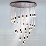 757361 Люстра CONE LED 180W 9000LM КОФЕЙНЫЙ/БЕЛЫЙ/ПРОЗРАЧНЫЙ 3000K