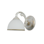 Настенный светильник 1x40Вт E27, металл/стекло, белый с патиной, белый матовый плафон