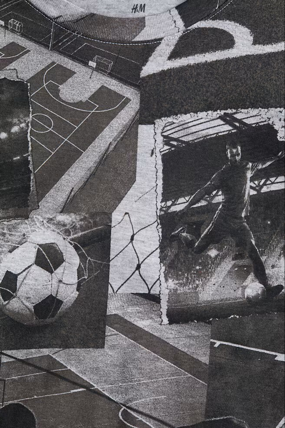 H&M Хлопковая футболка с принтом, серый