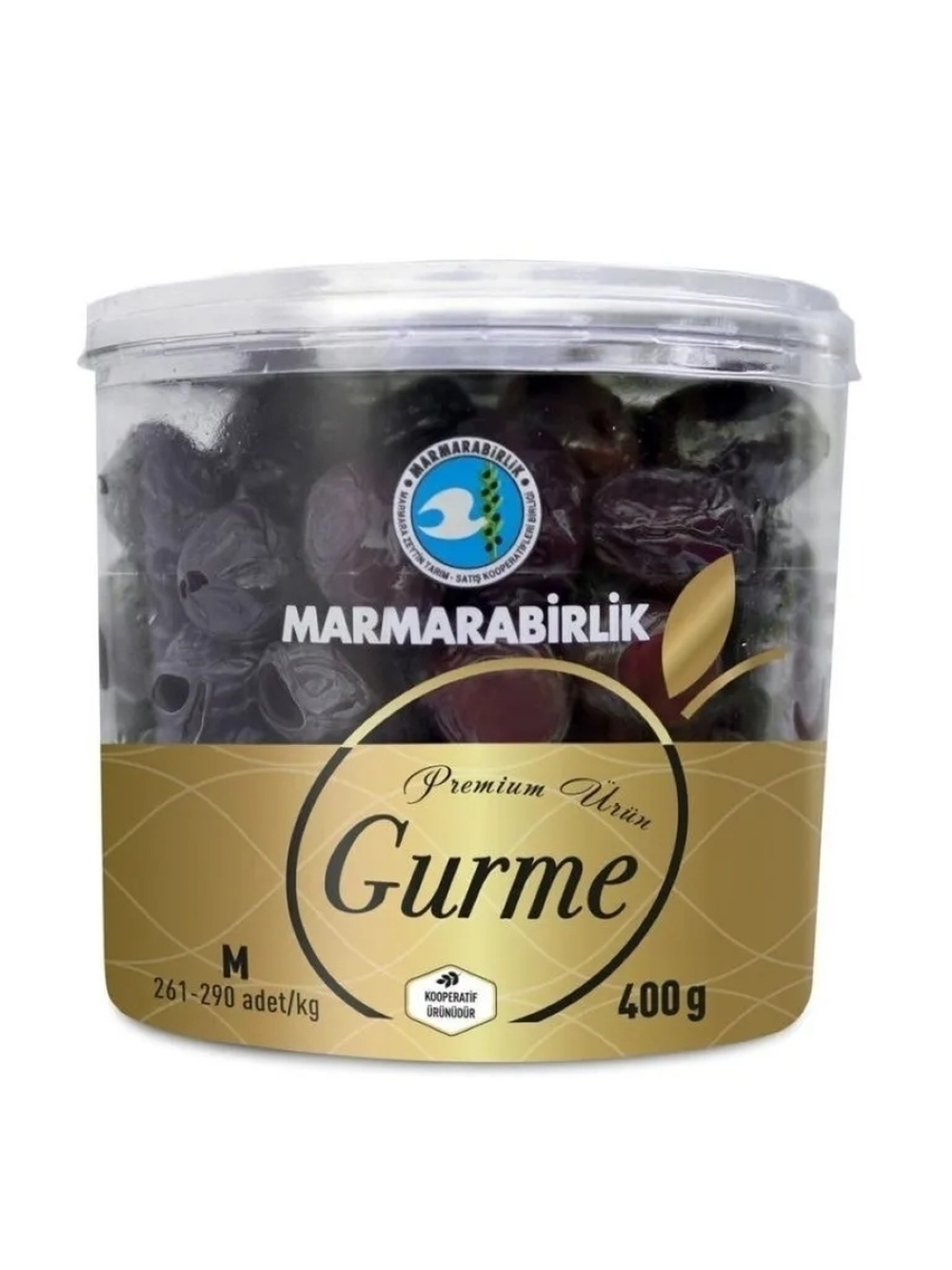 Маслины Marmarabirlik,Gurme_Premium_M 261-290 черные,400г