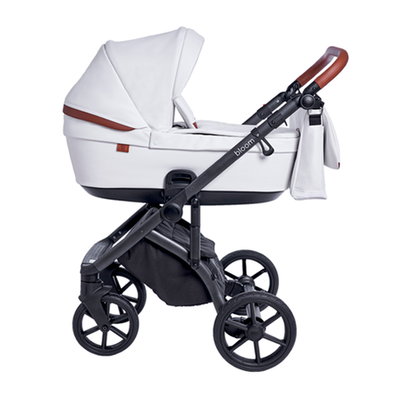 Детская коляска Roan Bloom 2 в 1 New 2021 эко-кожа (Белый) Caramel White