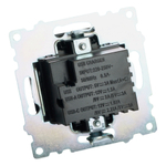 Розетка 2-местная USB + type C (механизм), STEKKER GLS10-7116-05, 250B, 3А, серия Катрин, черный 50055