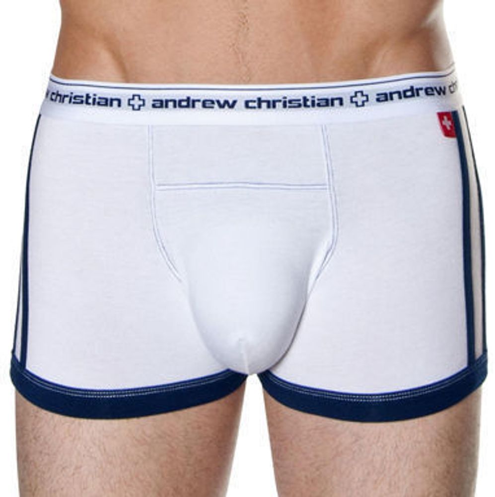 Мужские трусы хипсы Andrew Christian White Almost Naked Hip Boxer