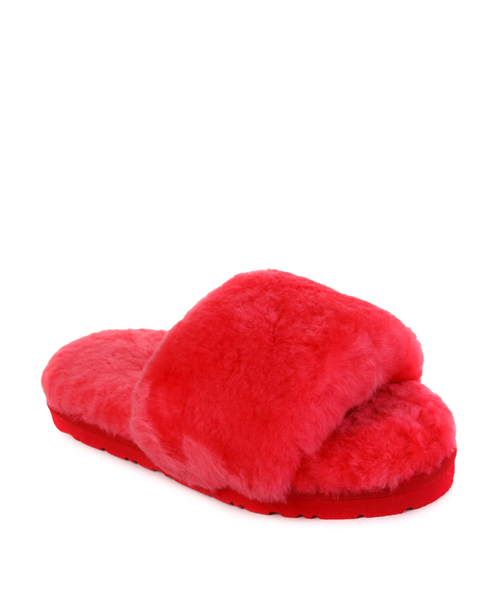 FLUFF SLIDE SLIPPER-watermelon red