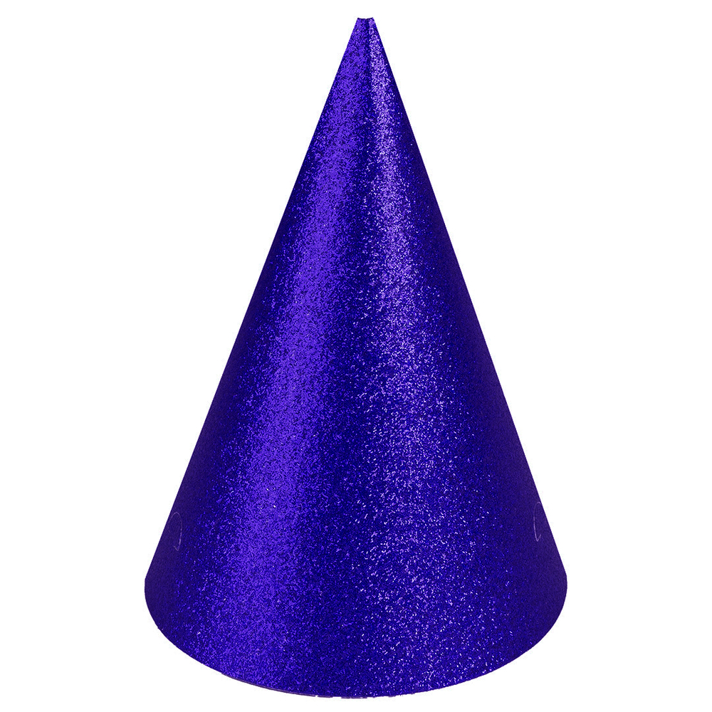 Колпаки, Королевский синий, с блестками, 16 см, 6 шт. в упак. ,