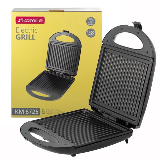 Гриль электрический 1400 Вт. Kamille KM 6725 с антипригарным покрытием