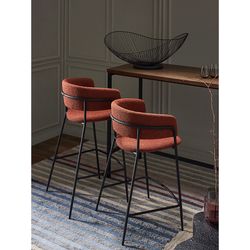 Стул полубарный Helning, букле, терракота