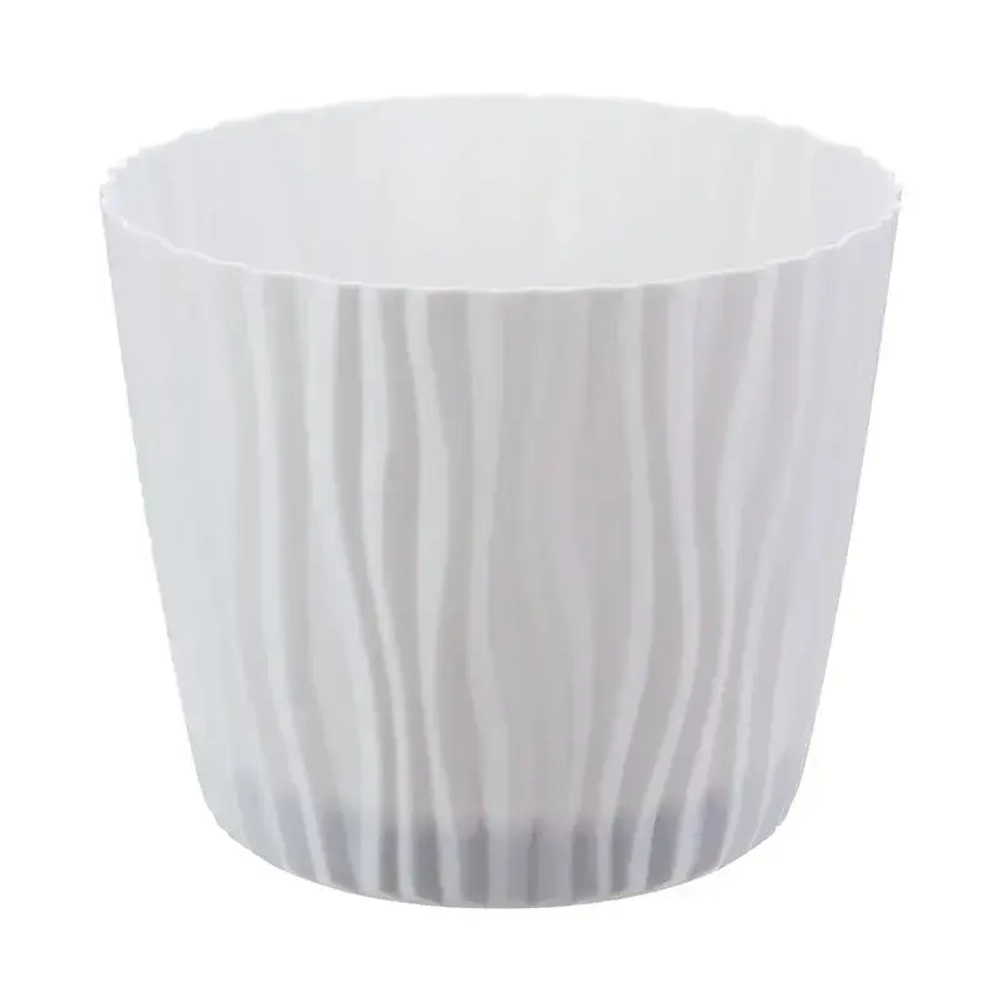 Кашпо ВОЛНА D200мм 4л с вкладышем Белый (комплект 16 шт)