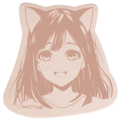 Самоклеящийся блок фигурный MESHU "Anime girl", 40л., европодвес, ассорти