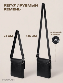 Сумка планшет мужская, кожаная MKT, черная