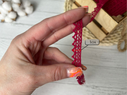 Кружево ВЯЗАНОЕ бордо 10 мм