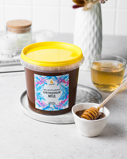 Натуральный гречишный мёд HoneyForYou, 1400 грамм