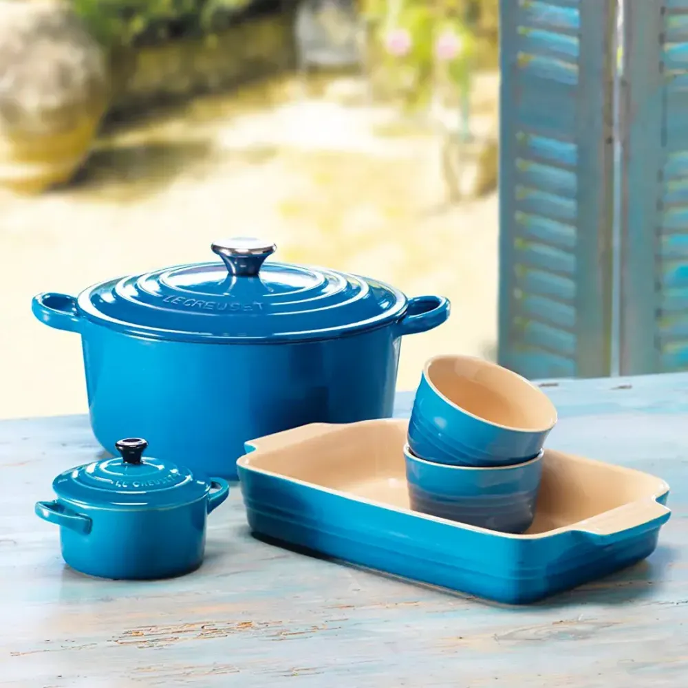 Чугунная кастрюля Le Creuset, Синий - 6