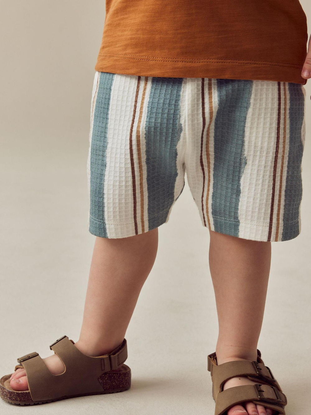 Поло и шорты в комплекте для мальчика Next E63-597, Кирпичный, Молочный, Голубой