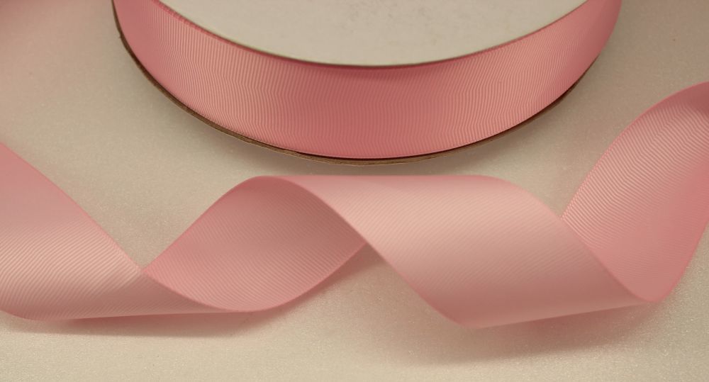 Лента репсовая однотонная 15 мм, длина 25 ярдов, цвет: светло-розовый