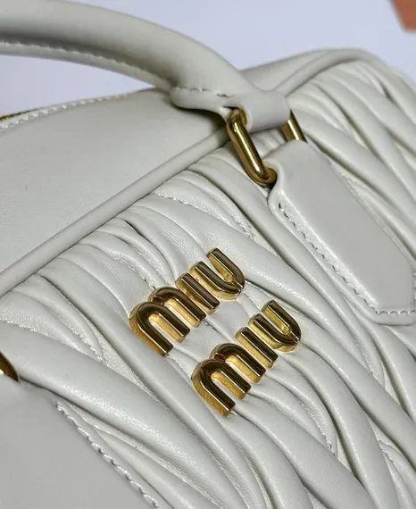 Сумка MIU MIU Arcadie matelassé из кожи наппа, белый