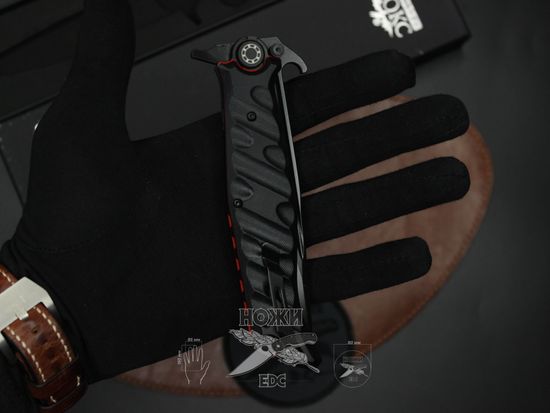 Складной нож НОКС Финка С Black 342-709406 c клинком из стали D2, рукоять G10
