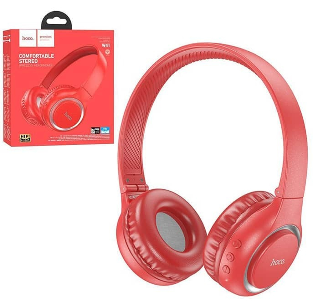 Полноразмерные Bluetooth наушники HOCO W41 (красный)