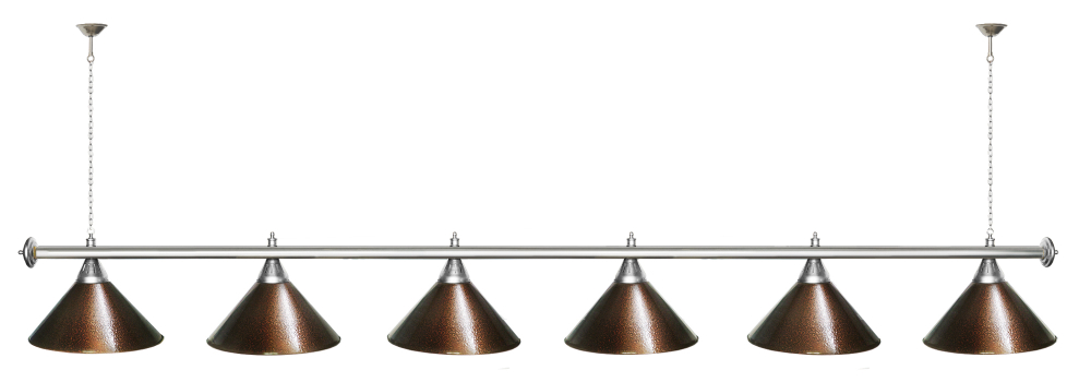 Лампа STARTBILLIARDS 6 пл. (плафоны зеленые,штанга зеленая,фурнитура золото)