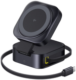 Зарядное устройство Baseus PicoGo 2-in-1 Qi2 15W + USB-C 67W USB Type-C черный