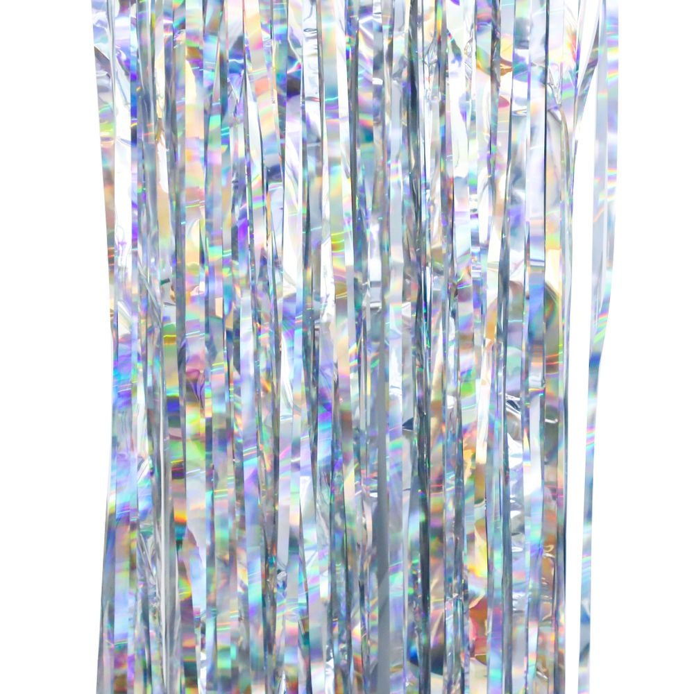 Занавес Дождик Электрик, Серебро, Голография, 100*200 см, 1 шт.