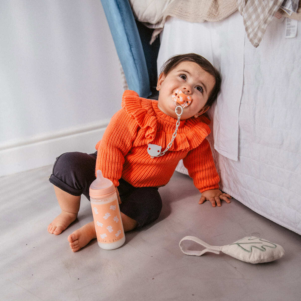 Клипса с цепочкой для пустышки Suavinex Bear Wild бежевая