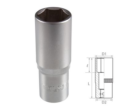 Цена на TOLSEN (TT16565) Головка торцевая глубокая шестигранная 1/2", 15 мм