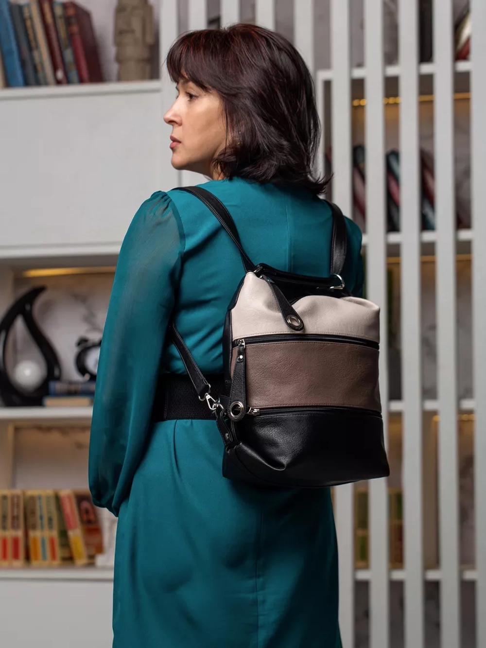 Сумка рюкзак через плечо большая шоппер