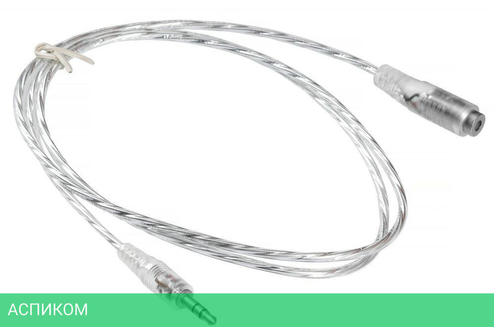 Кабель-удлинитель аудио Buro CAB025-1m Jack 3.5 (m)/Jack 3.5 (f)1м. прозрачный
