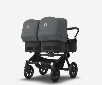 Коляска для двойни 2 в 1 Bugaboo Donkey 5 Twin Melange grey/Midnight black/Black
